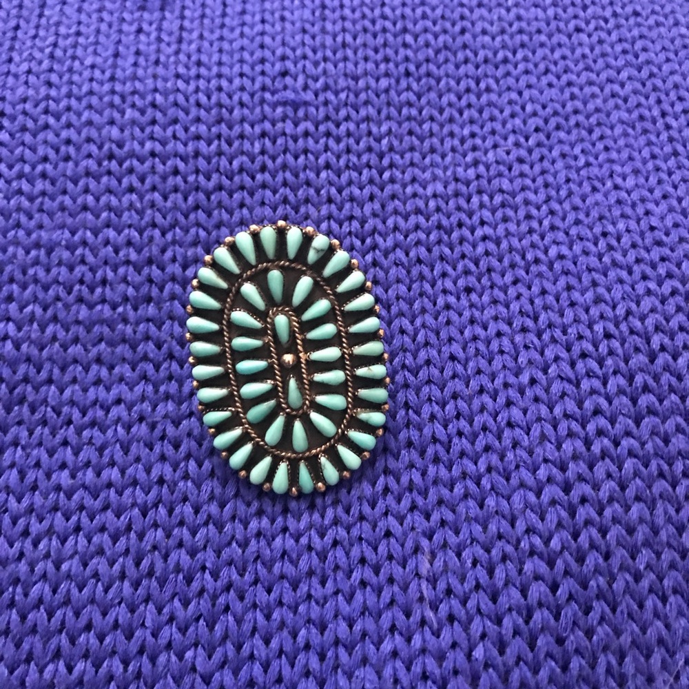 Vintage Turquoise Sterling Silver Navajo Ring ✨